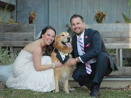 Bride and Groom with Dog | Filbert B&B, Danielsville, PA