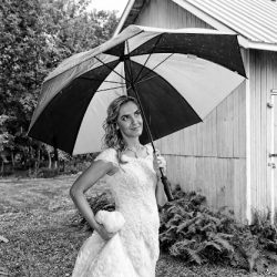 Bride holding Umbrella | Filbert B&B, Danielsville, PA